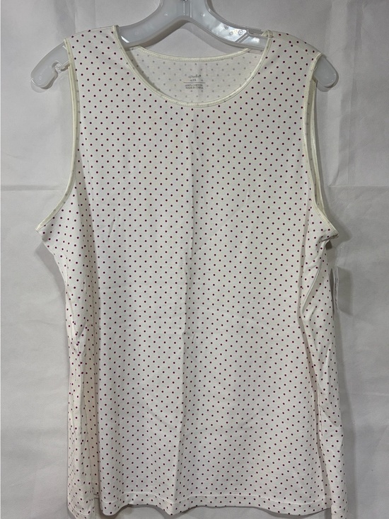 CJ Banks Tops - CJ Banks Cream Tank Top with Pink Polka Dots